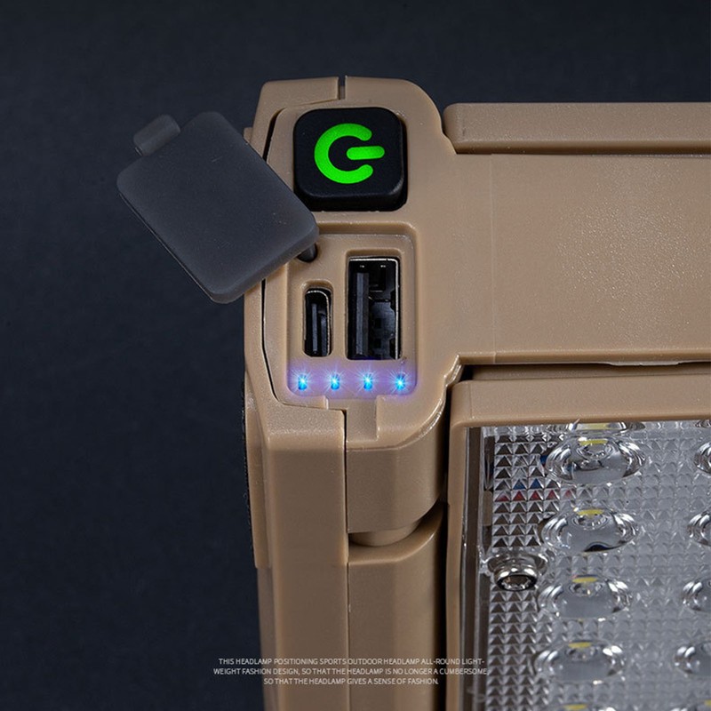 Foldable Solar Camping Light Type C 2200mAh IP66 Waterproof Solar