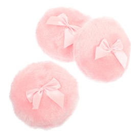 Healvian 3Pcs Body Powder Puff Fluffy Powder with Lovely Bow Knot Soft and Comfortable for Gentle Skin Application for Travel and Everyday Use