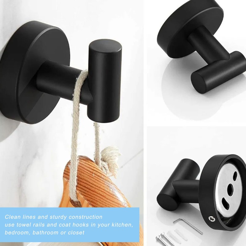 Bathroom Stainless Steel Towel Rack 7 Piece Set Rustproof Colorfast