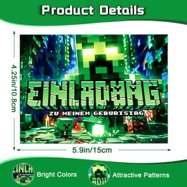 Acsatont 12 x Invitation Cards Children's Birthday Invitations with Cartoon Patterns and Round Stickers, Party Invitations