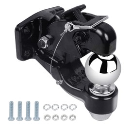 8-Ton Pintle Hook Trailer Combination Hitch Receiver 2-5/16” Hitch Ball with Mounting Kit (2-5/16” Hitch Ball)