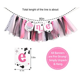 Disco Cowgirl High Chair Banner - Cowgirl First Birthday Decoration,Cowgirl First Rodeo,Man I Feel Like I'm One,Disco Cow Girl Decor