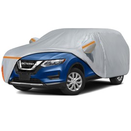 BETERNY Car Cover for 2008-2025 Nissan Rogue, Waterproof Custom-fit All Weather Sun Rain UV Dust Snow Protection Outdoor Rogue Full Car Cover with Door Zipper and Cotton Lining-Grey