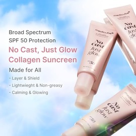 medicube No Cast Just Glow - Protector Solar de Colágeno | Protector Solar Facial de Amplio Espectro SPF 50 | Fórmula Ligera, No Pegajosa, Hidratante 