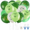 HAIOPS 12 Inch Dinosaur Balloons Dino Printed Green White Latex