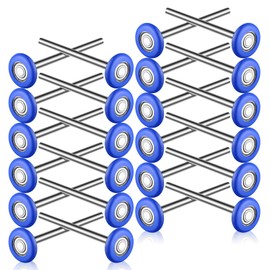 Treela 24 Pcs Blue Nylon Garage Door Rollers Set, 1.8" Garage Door Replacement Wheels for 2" Track 7" Extended Stem Quiet Durable High Load 6200ZZ Double Seal Precision Performance Ball Bearings Parts