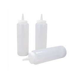 12 oz Clear Plastic Squeeze Bottle - Condiment Dispenser - 3 pack10