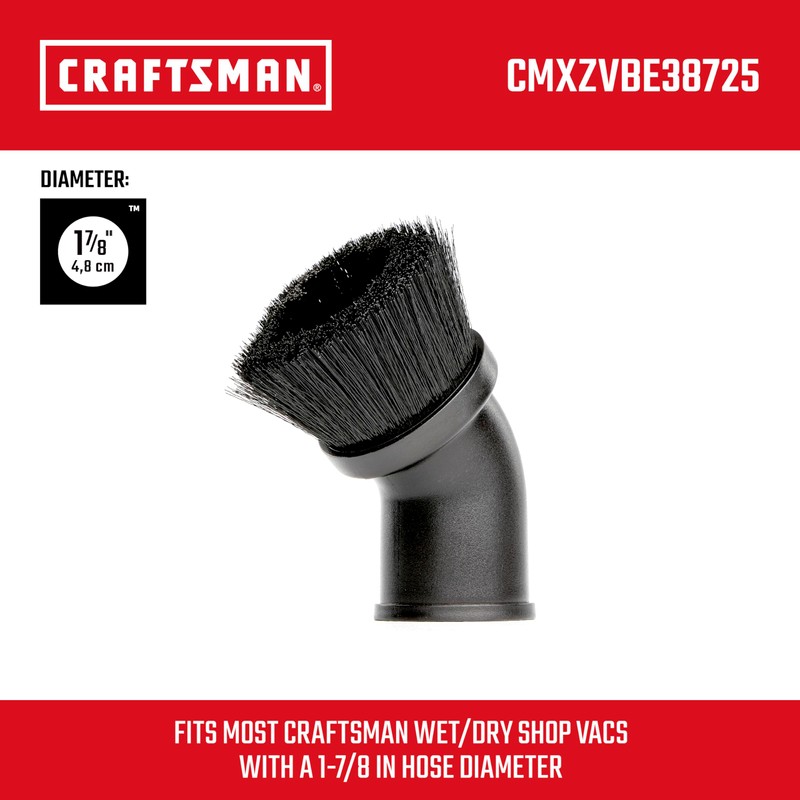 CRAFTSMAN CMXZVBE38725 1-7/8 in. Dusting Brush Wet Dry Vac Attachment,