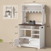 Bakers Rack with Storage and Power Outlet, 31.5 inch Farmhouse