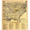 Historical Documents Civil War Battle Map 1861-1865 Replica Document, Greyscale,