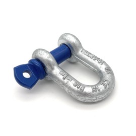 Straight Shackle with Eye Bolts - 0.5 t Load Capacity - Pack of 2 - Hot-Dip Galvanised Steel, Corrosion Resistant - Bolt Diameter 8 mm - Certified & Heavy Duty - Choice of Size & Quantity - 0.33t to
