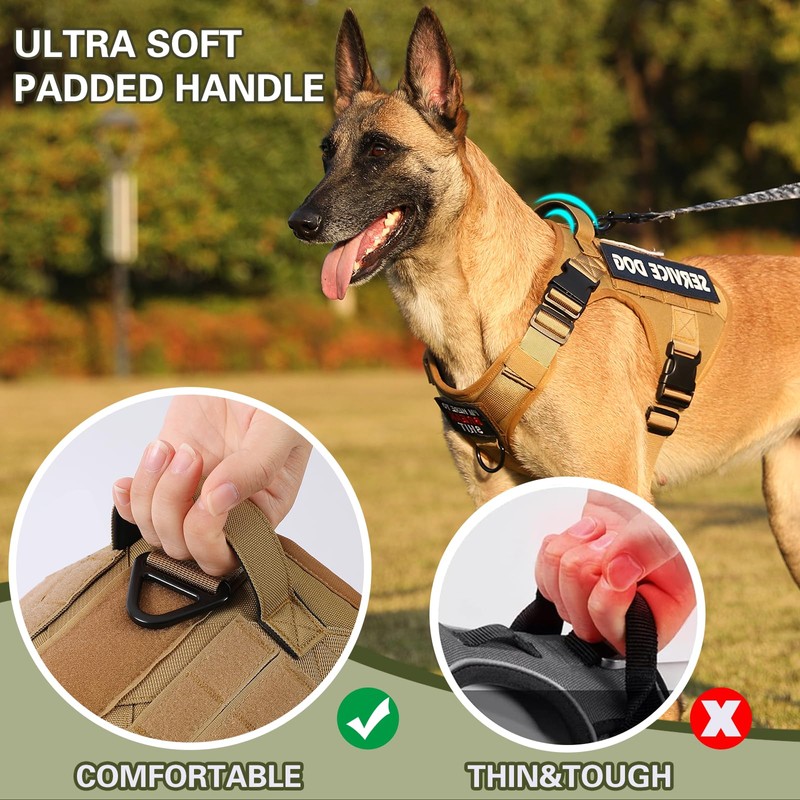 Belababy Tactical Anti Pull Dog Harness Small Medium Large Dog,