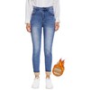 Women's Fleece Lined Jeans Thicken High Waisted Skinny Stretch Jeans