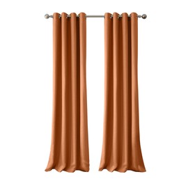 Elrene Home Fashions Connor Indoor/Outdoor Solid UV Protectant Grommet Window Curtain Panel for Patio, Pergola, Porch, Deck, Lanai, and Cabana, 52" x 95" (1, Orange