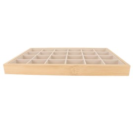 Jewellery Display Tray 24 Compartments Jewelry Drawer Insert Multipurpose Wood for Trade Show, Shell