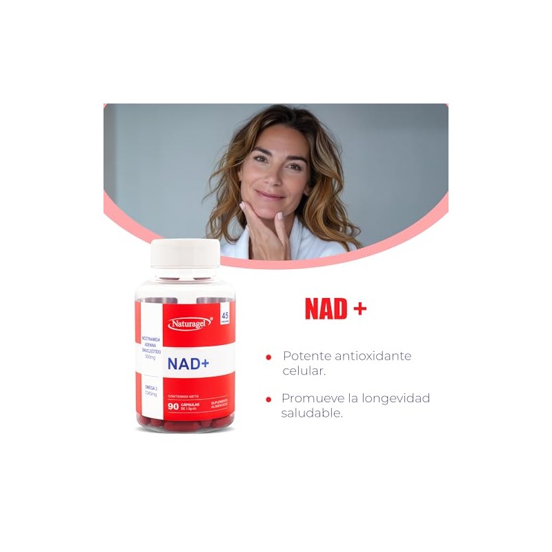 Naturagel NAD 100 Puro con Omega 3, 90 cápsulas de