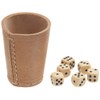 Weible 05524 - Leder-Würfelbecher Natur 9cm+6 Würfel