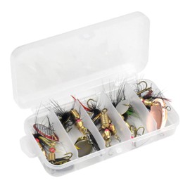 AvoDovA Fishing Lures Set, 10 Pcs Sequins Lure kit with Storage Box, Rotating Sequins Spinners Baits, Hand Crank Sequins Fishing Bait, Spinner Metal Sequins Multi Colored Fishing Accessories Fakes Baits for Freshwater Saltwater Fishing