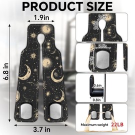 YLYNIU Headrest Hooks for Car Seat Back Organizers, 2 Packs Car Purse Holder, PU Leather Bag Hooks, Purse Hook Cars Organizer Front Seat, Cars Decorations Interior Necessities (Moon & Stars Black)