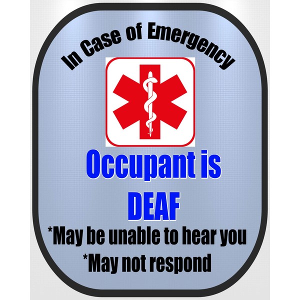 Deaf ASL Medical Alert Safety 2 Pack Decal Sticker