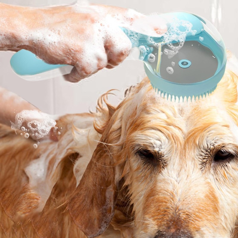 Dog Bath Brush | Kitten Shower Comb with Soap Dispenser,Pet