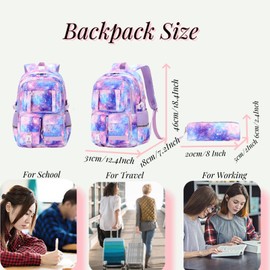 VIDOSCLA Girls Backpack Elementary Students BookBag School Bag for Kids