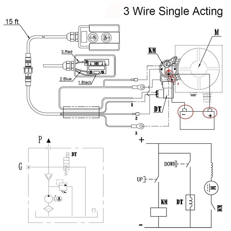 USLICCX 3 Wires Single Acting Remote Controller Switch Hydraulic Pump