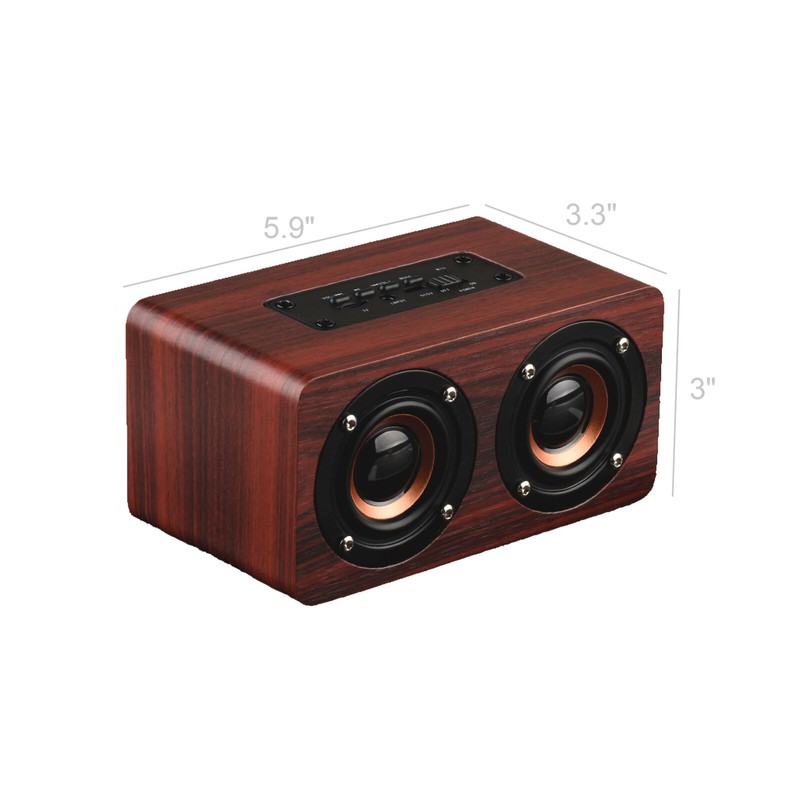 3.5 mm Jack 10W Bluetooth Speaker Super Bass Loud Wood