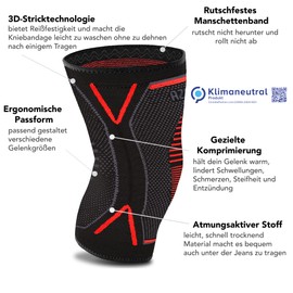 aZengear Knee Support (Pair) | Compression Knee Support for Joint Pain, Ligament Injuries, Meniscus Tear, Arthritis, Running, Squats (S)