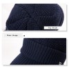 Winter Peaked Beanie Hat Men Wool Knitted Wooly Hats with
