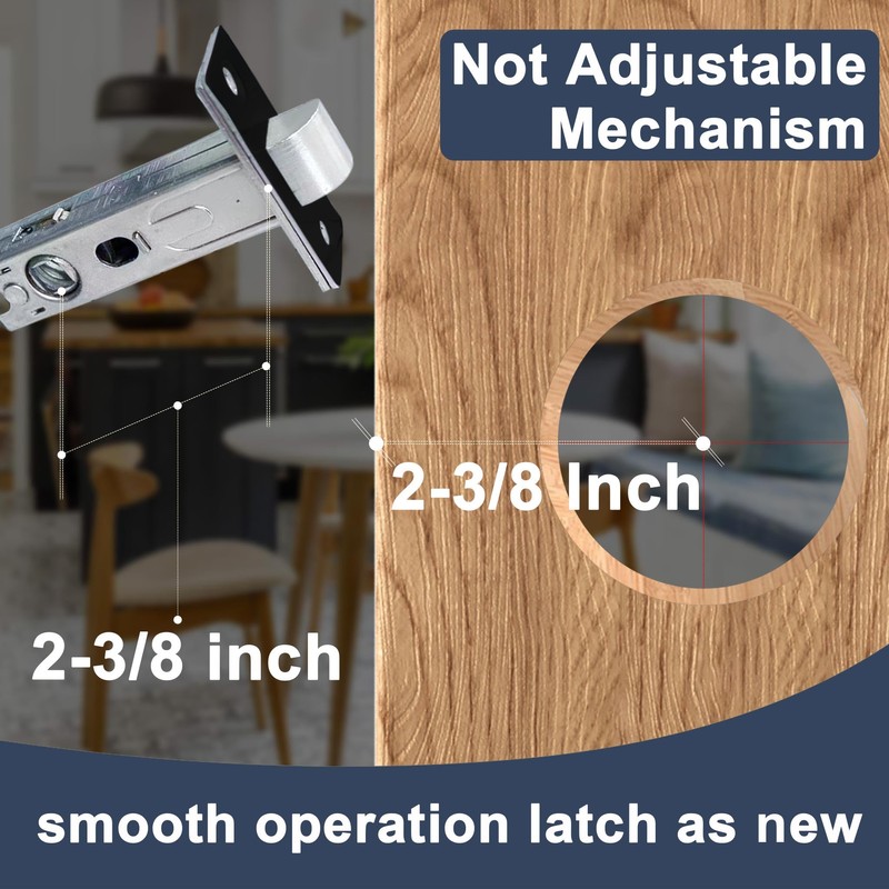 Aesytava 1 Pack Low Profile Door Knob for Space Saving,