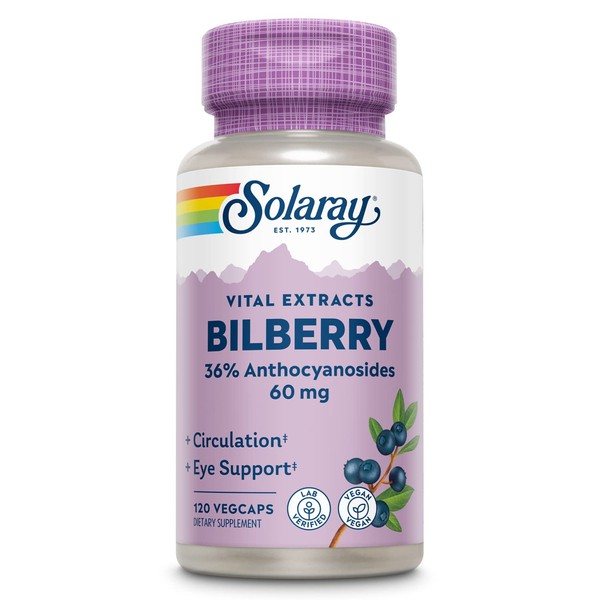 SOLARAY SOLARAY Bilberry Berry Extract 60 mg Per Capsule, Powerful