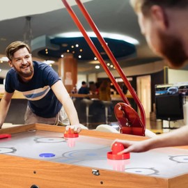 8-Pack, 2.5-Inch Air Hockey Pucks - Durable, Smooth and Colorful Pucks for Home and Kids Tables - Compatible with Standard Pushers and Goals - Best Air Hockey Accessories by INSCOOL (Blue&Black)