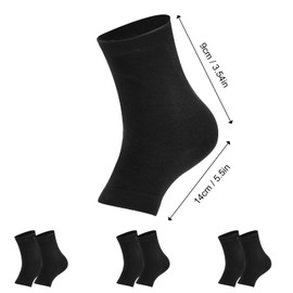 Amexo 3 Paar Nano Neuropathie Socken Schwarz Elastische Knöchelstütze Kompressions Baumwolle Fußschutz Kompressionsmanschette für Herren Damen Fußbandage Atmungsaktive Knöchelstütze für Sport