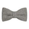 King & Priory Silver Grey Herringbone Bow Tie