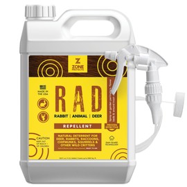 Zone Protects R.A.D. Rabbit, Animal, Deer Repellent – 1 Gallon Trigger Sprayer, Natural Formula, Keeps Deer and Rabbits Out of Gardens, Flower Beds, and Lawns