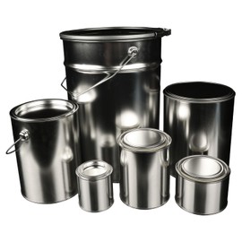 Empty tin, tin, paint can, paint can, made of tinplate, for filling paints and paints (including lid) (3.5 litres)