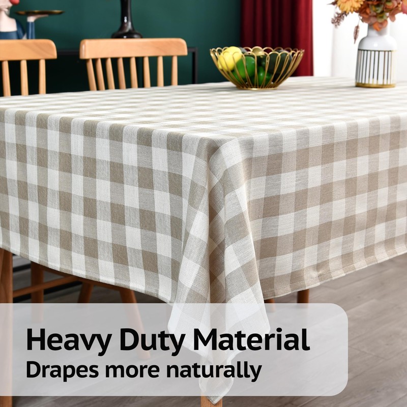 Yofori Heavy Duty Cotton Blend Table Cloth for Square Tables