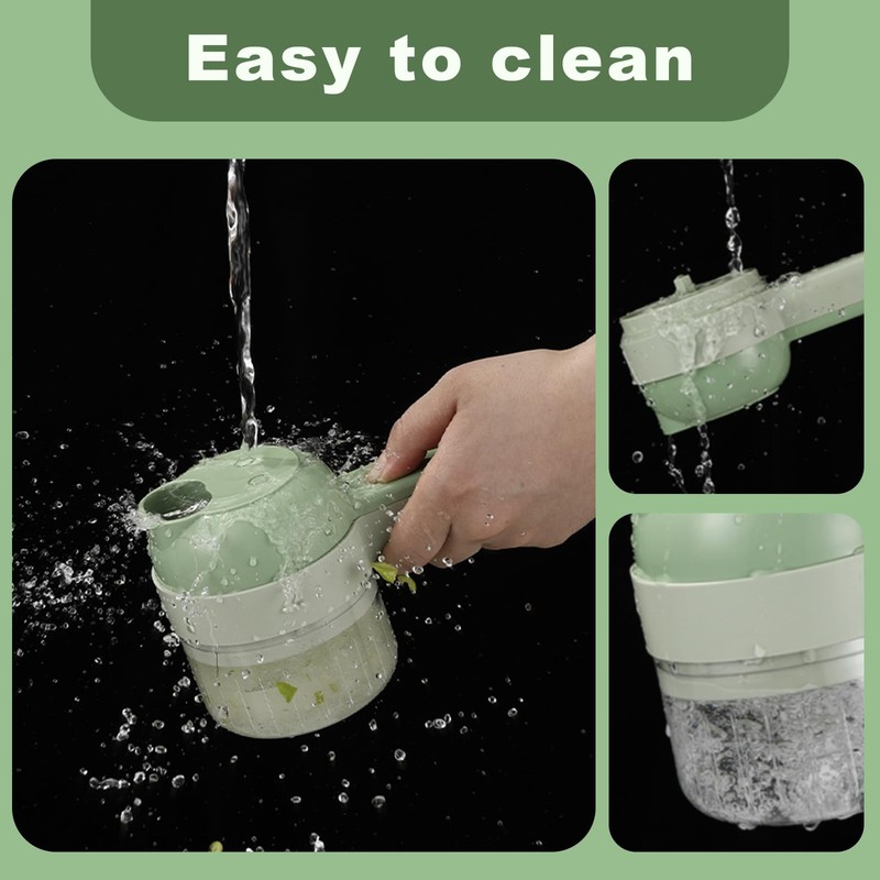 AXEDAES 4 in 1 Multi-Functional Portable Electric Vegetable Cutter Set,