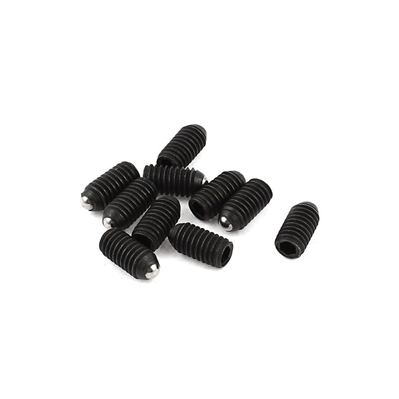 10 Pcs Rolling Ball Plunger Hex Socket Set Screw M6x10