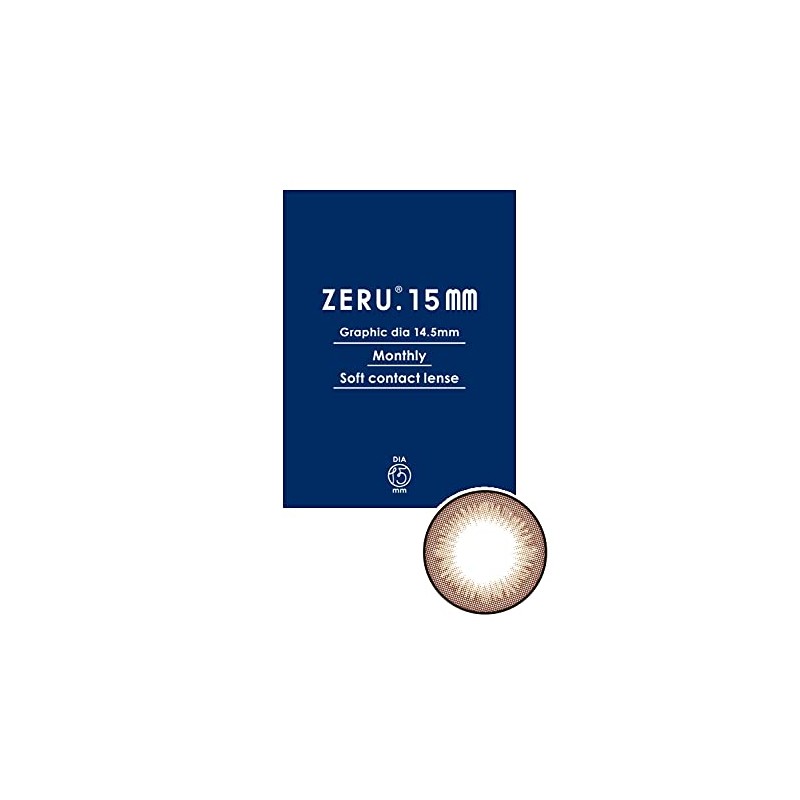 カラコン ZERU.15mm ナチュラル マンスリー 1箱1枚 1Monthly No.6 ナッツ【BC】8.7 【PWR】-3.50