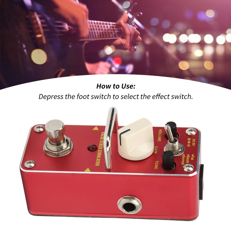 Simulator Effect Pedal Tube True Bypass Distortion Tone Amplifier Guitar