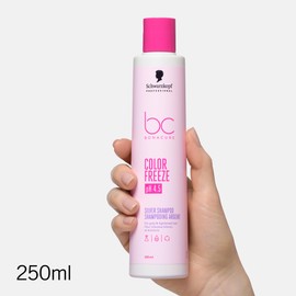 Schwarzkopf Professional Bonacure Colour Freeze Silver Shampoo for Blonde Grey Lightened Hair Removes Yellow Tones Freshens Cool Tones with Vegan Keratin Free from SLS SLES 250 ml
