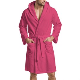 PETTI Artigiani Italiani - Microfibre Bathrobe for Men and Women, Fuchsia, L, 100% Microfibre
