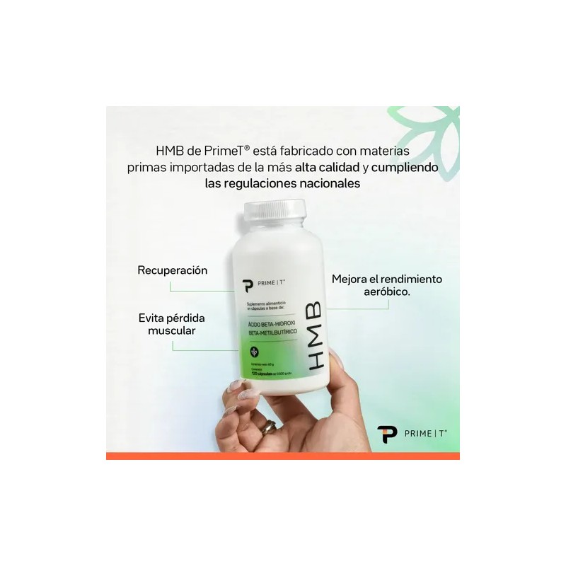 Hmb Suplemento Primetech 120 Cáps Con 500 Mg