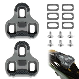 Foreverup Bicycle Cleats Compatible with Look Keo Bike Pedals, Bicycle Cleats Shoe Plate Set, Road Cleats Bicycle Accessory Set, Road Bike Pedal, MTB Pedal Plates, for Road Bike, Cycling Racing (Grey