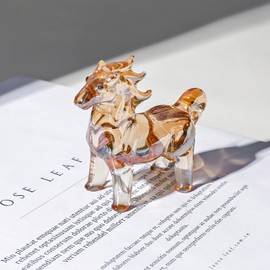 LONGWIN Handcrafted Glass Horse Figurines Collectible Decor for Home, Elegant Realistic Crystal Horse Status Animal Sculpture