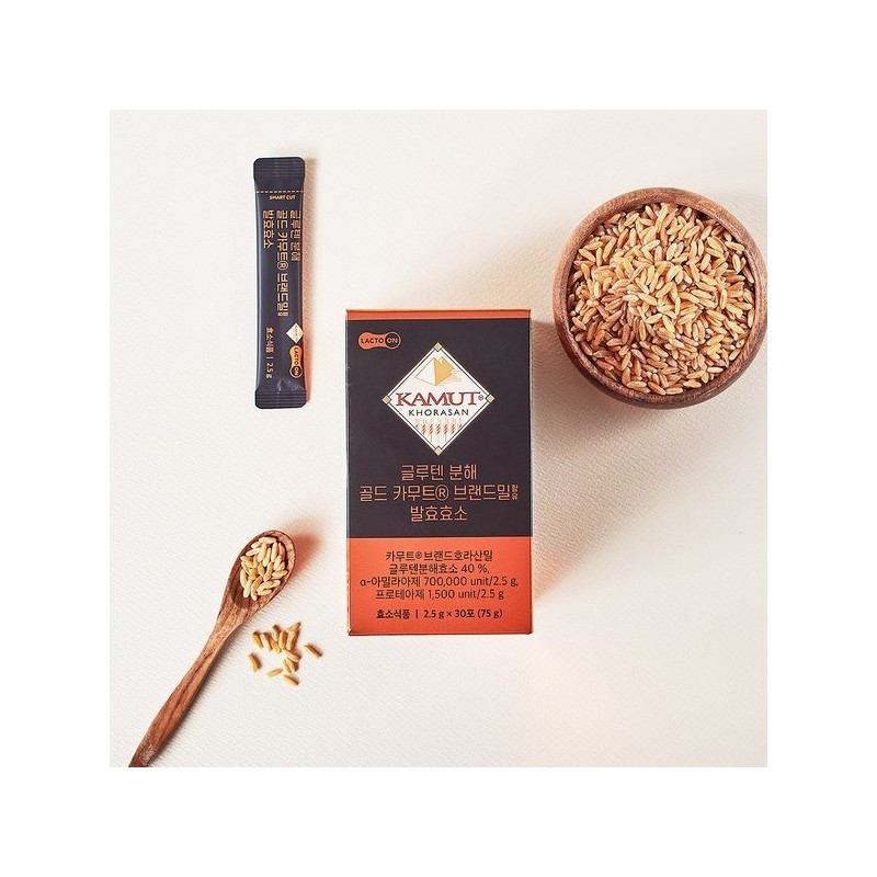 Lacto-On 글루텐 분해 골드 카무트 효소 30포 3박스 Gluten-Digesting Gold