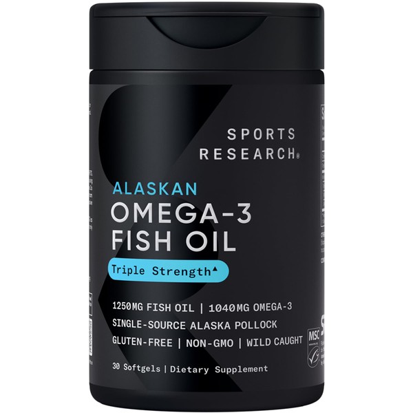Sports Research Triple Strength Omega 3 Fish Oil Supplement -