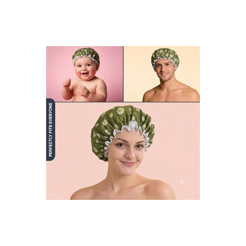 SARG Premium Double Layer Shower Cap for Women with Cool
